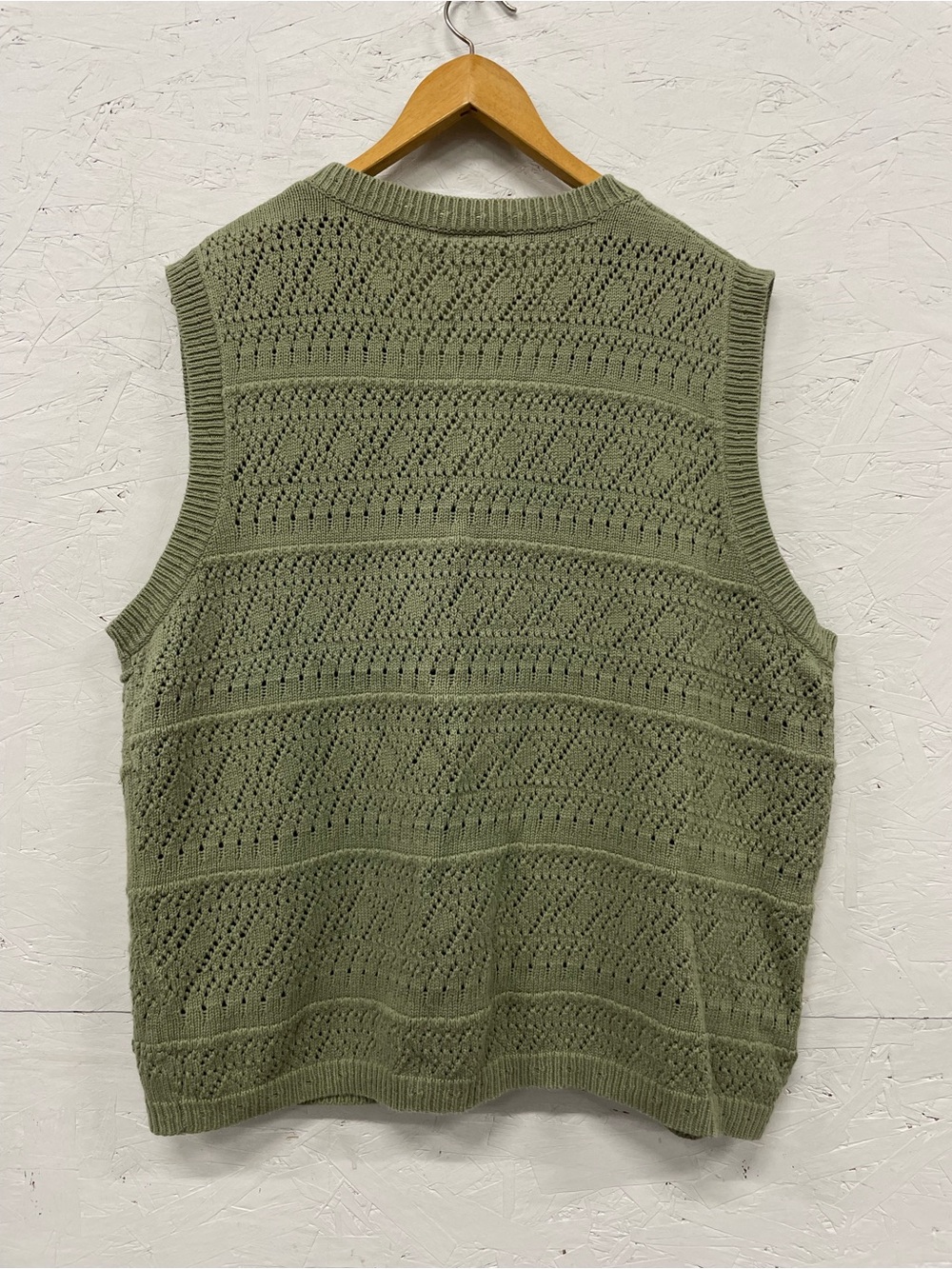 Vintage Northern Reflections Floral Knit Button Down Sweater Vest, Size XL, Sage - Picture 2 of 8